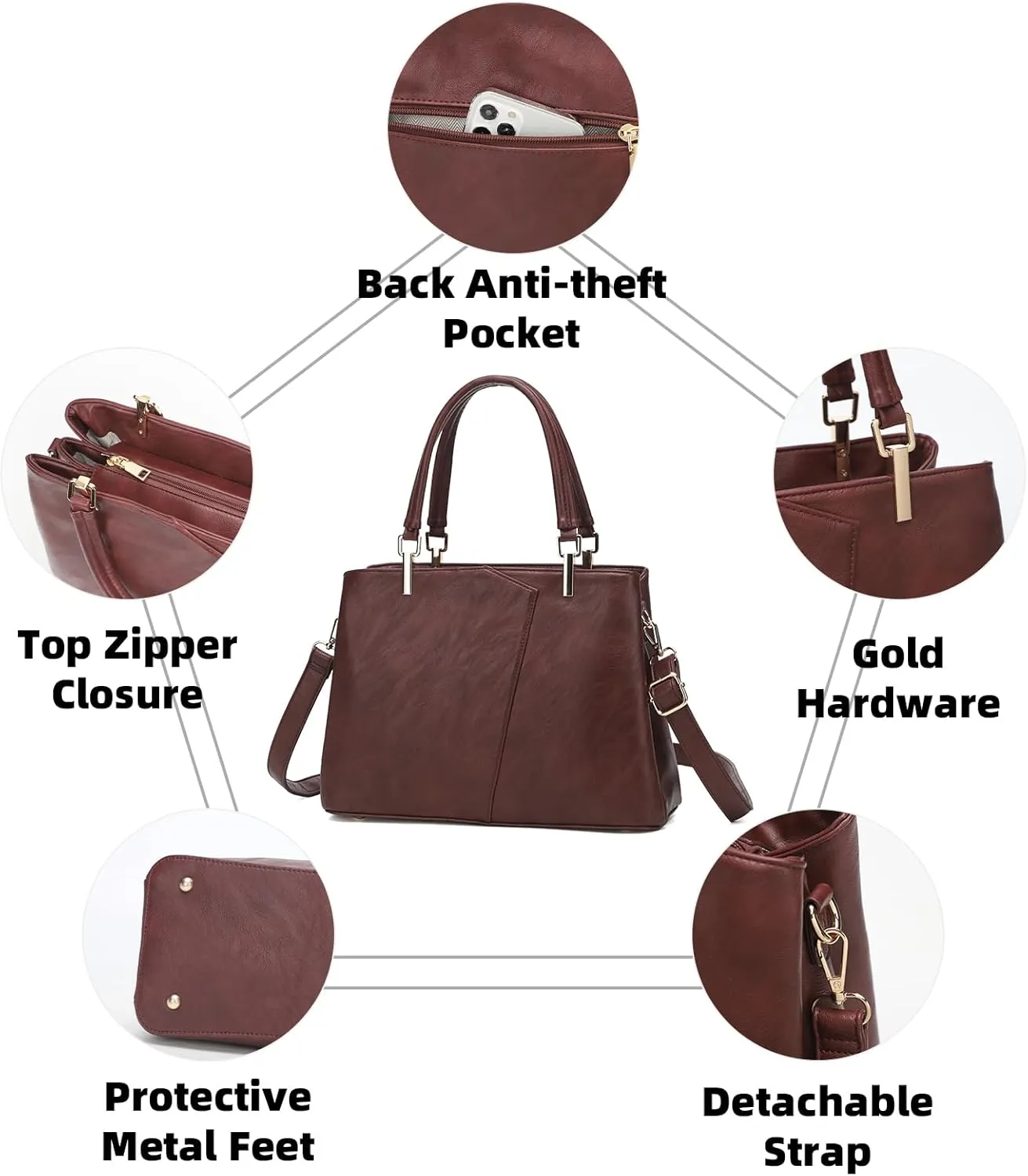 KouLi Buir Hobo, PU Leather Purses and Handbags - Shoulder, Crossbody, Top Handle, Tote Bags for Women