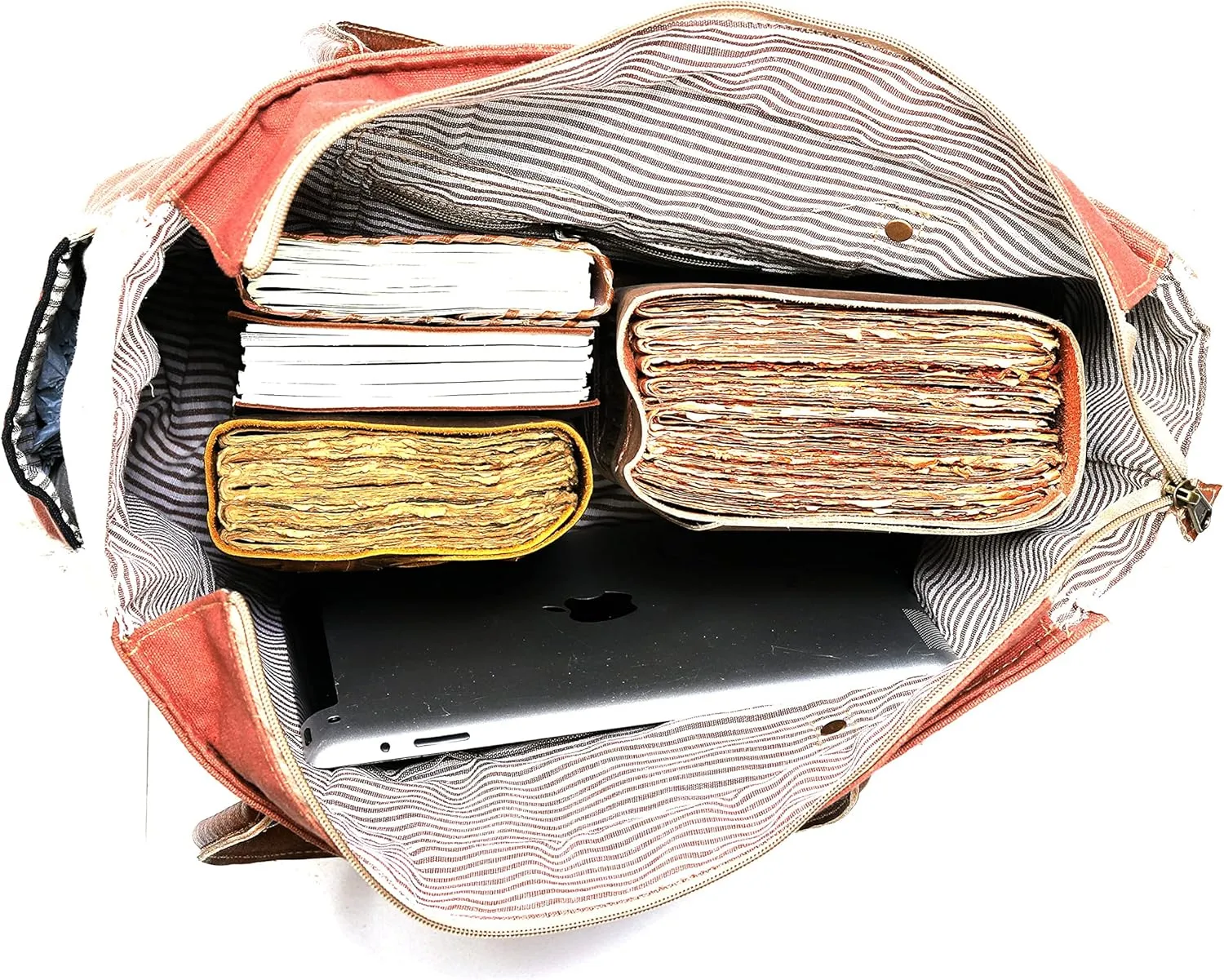 LA BOHEME Upcycled Canvas & Leather Crossbody Bag