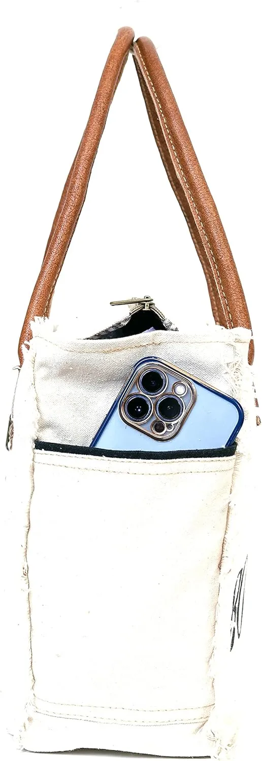 LA BOHEME Upcycled Canvas & Leather Crossbody Bag