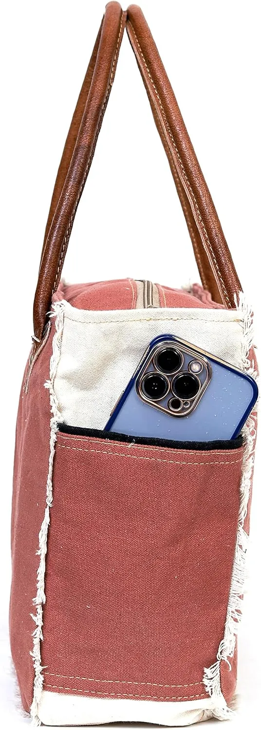 LA BOHEME Upcycled Canvas & Leather Crossbody Bag