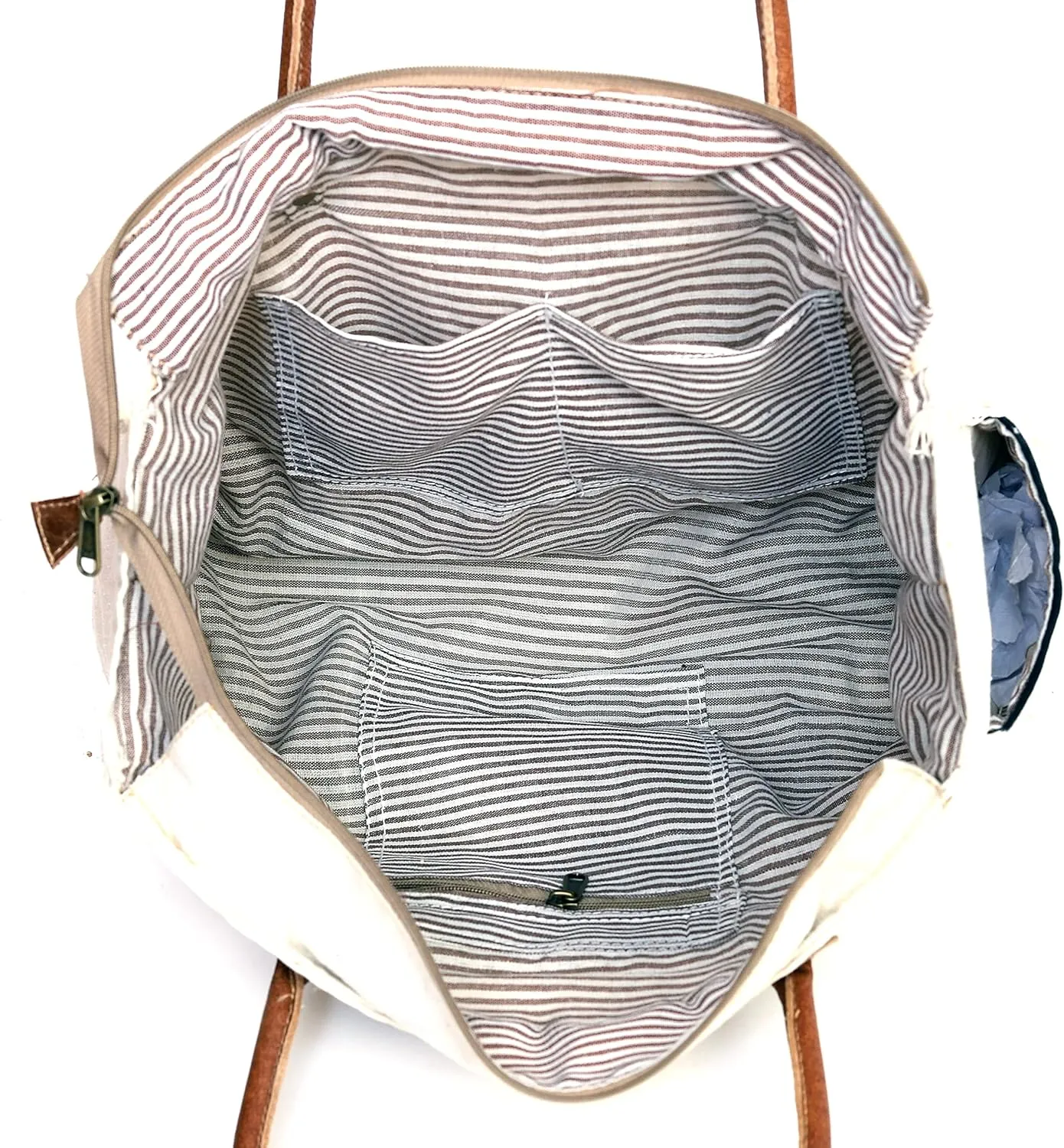 LA BOHEME Upcycled Canvas & Leather Crossbody Bag