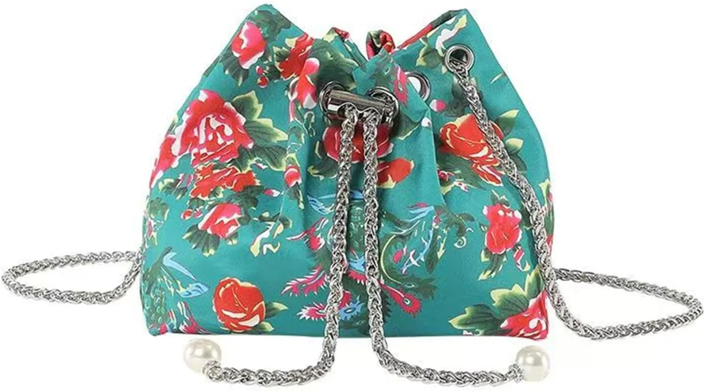 Ladies' Crossbody Bag, Shoulder Bag, Chain Bag, Hand-Held Bucket Bag, Large Flower Fashionable Large Capacity Bag