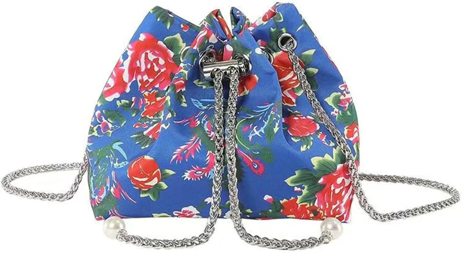 Ladies' Crossbody Bag, Shoulder Bag, Chain Bag, Hand-Held Bucket Bag, Large Flower Fashionable Large Capacity Bag