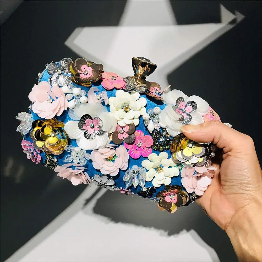 Lanpet Women Clutches Flower Evening Handbag Chain Strap Shoulder Bag