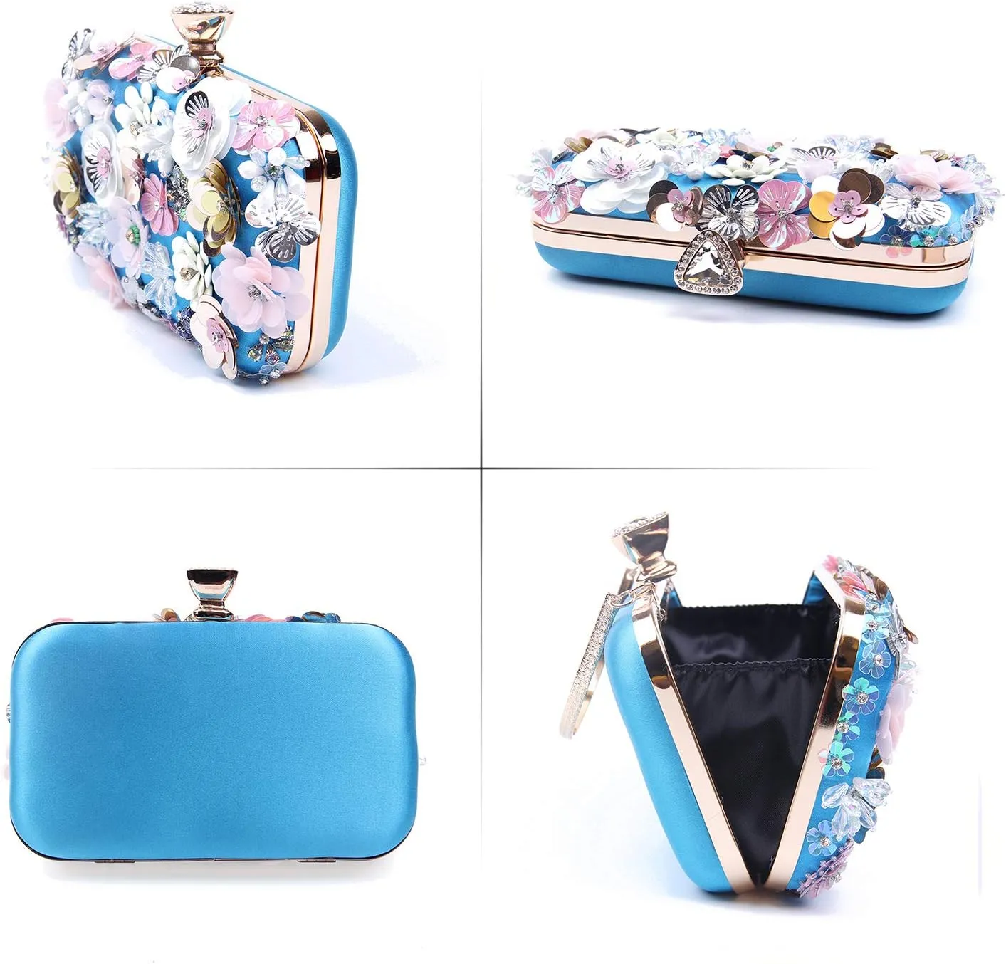 Lanpet Women Clutches Flower Evening Handbag Chain Strap Shoulder Bag