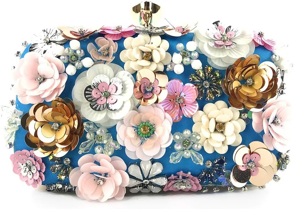 Lanpet Women Clutches Flower Evening Handbag Chain Strap Shoulder Bag
