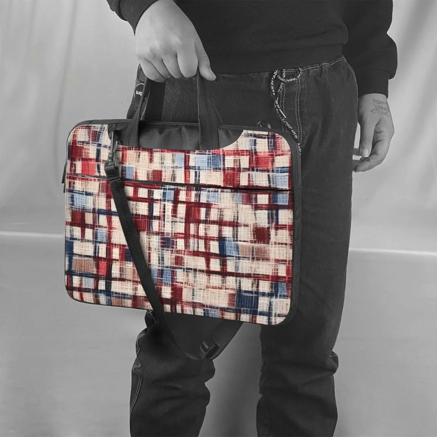 Laptop Bag Vintage Stripe Laptop Tote Bag Women Men Laptop Sleeve Case Lightweight Computer Bag