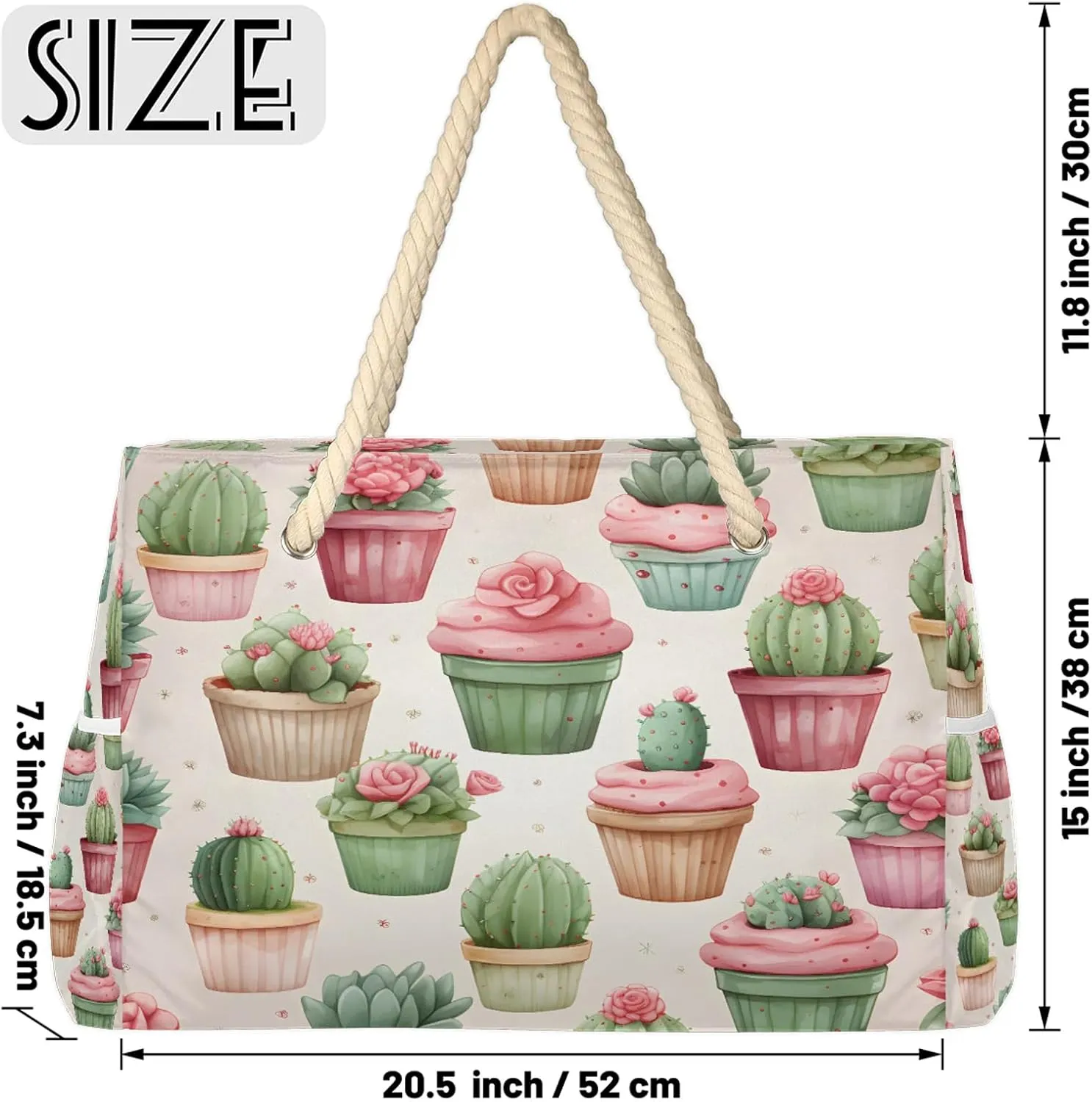 Large Beach Bags for Women and Men, Waterproof Tote with Zipper, Reusable Grocery Shopping Shoulder Bag