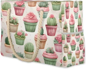 Large Beach Bags for Women and Men, Waterproof Tote with Zipper, Reusable Grocery Shopping Shoulder Bag
