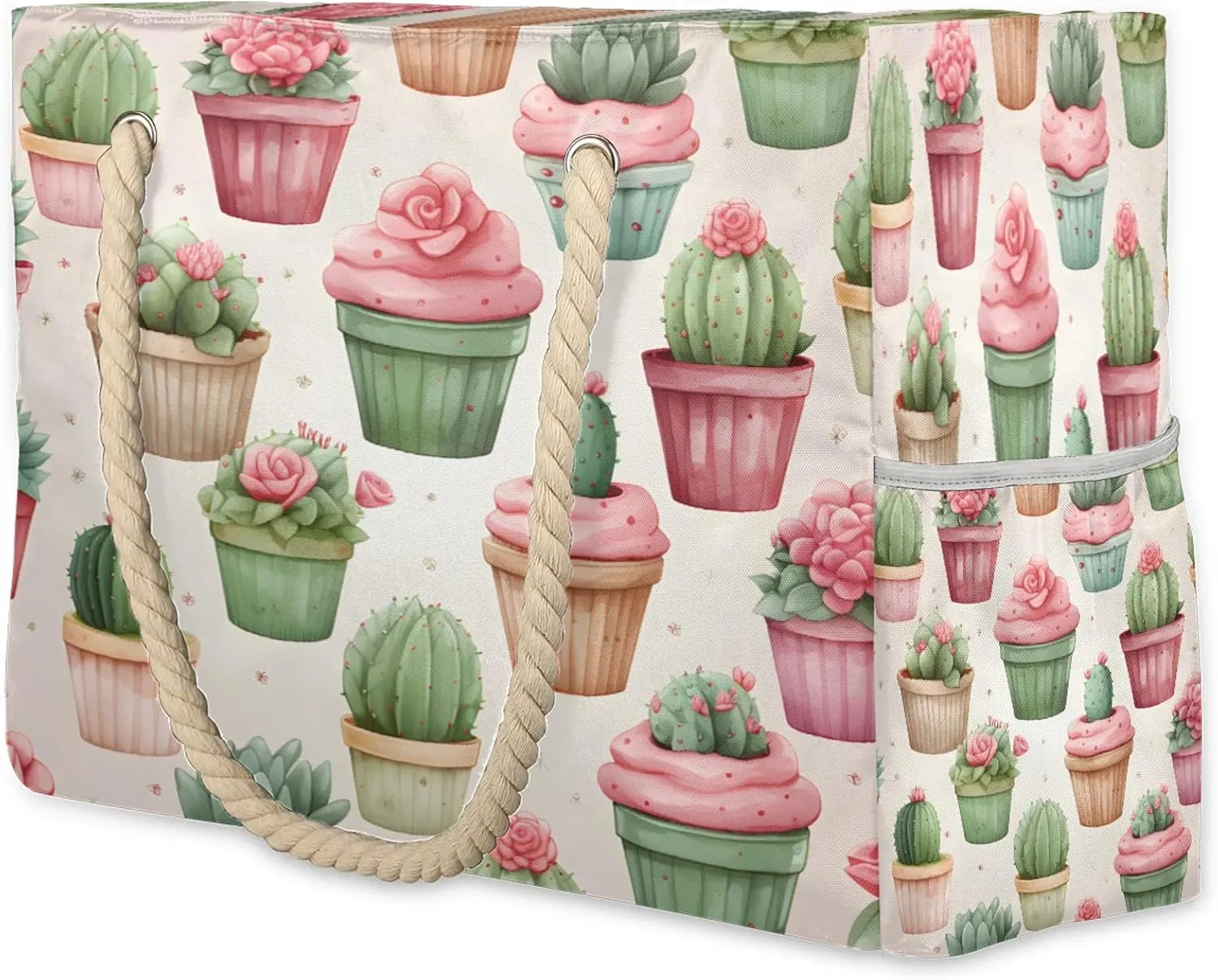 Large Beach Bags for Women and Men, Waterproof Tote with Zipper, Reusable Grocery Shopping Shoulder Bag