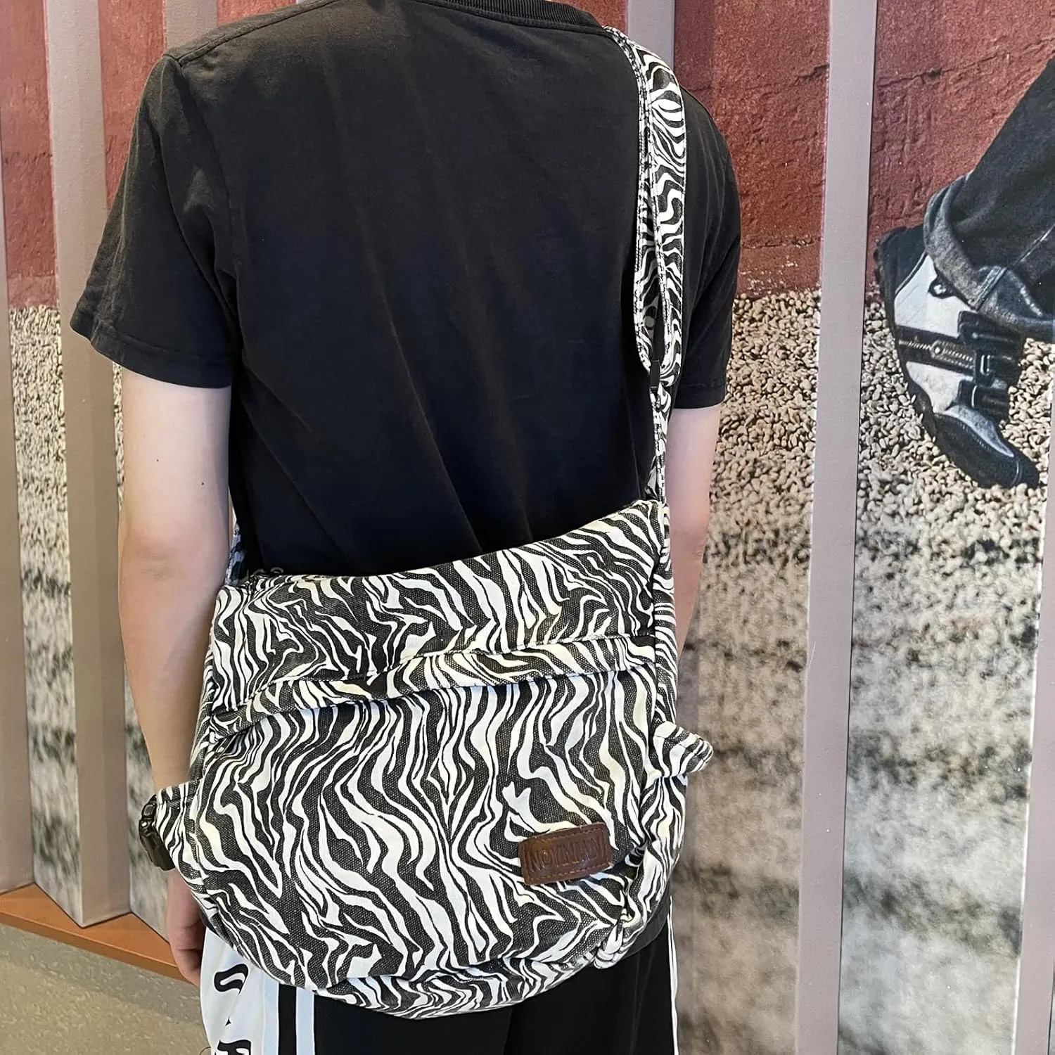 Large Canvas Messenger Bag with Multiple Pockets for Men and Women, Crossbody Shoulder Tote Hobo Laptop Bag