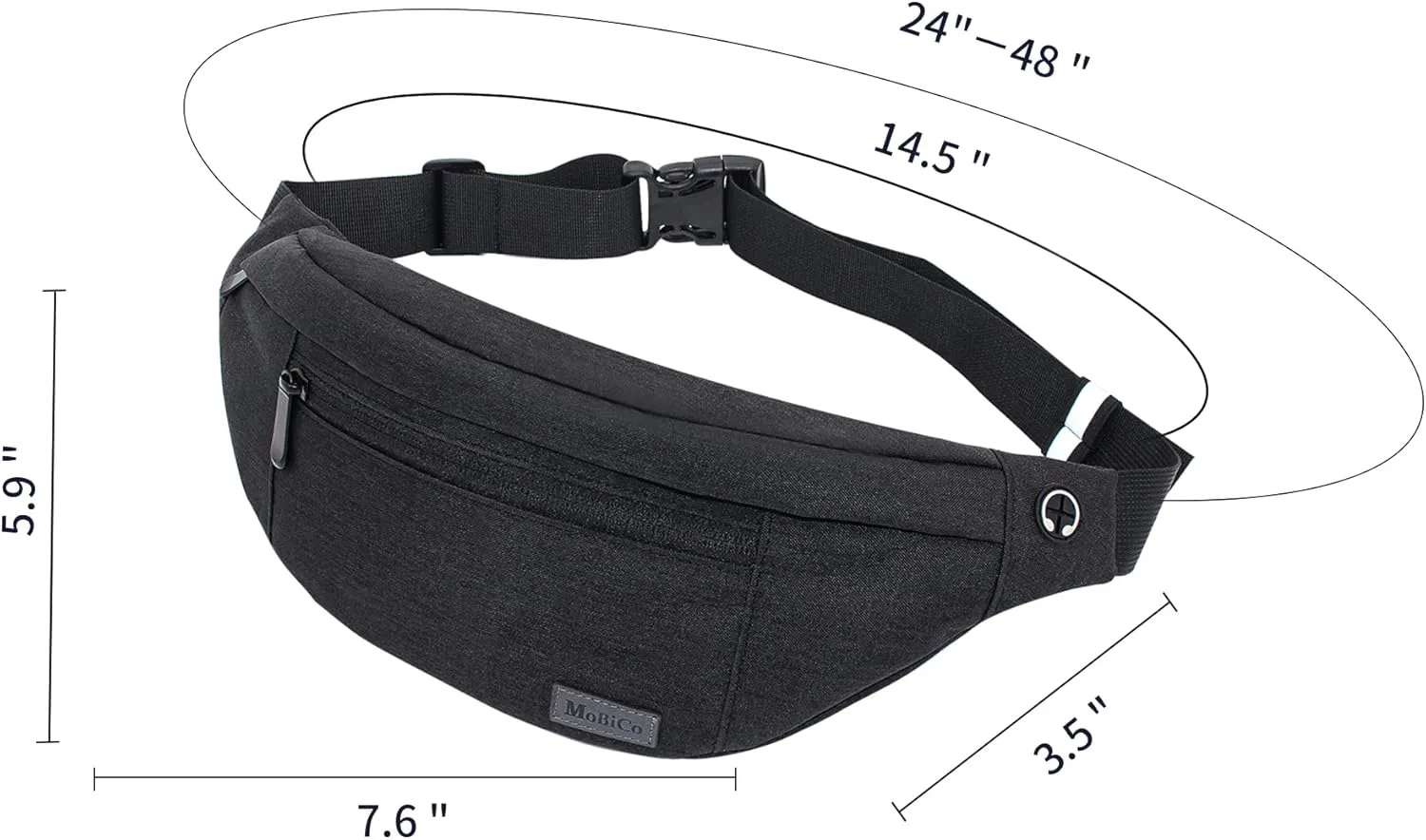 Large Crossbody Fanny Pack for men women with 4-Zipper Pockets,Waist bag for Workout Traveling Hiking Running Walking Outdoors Sport Fishing Waist Pack…