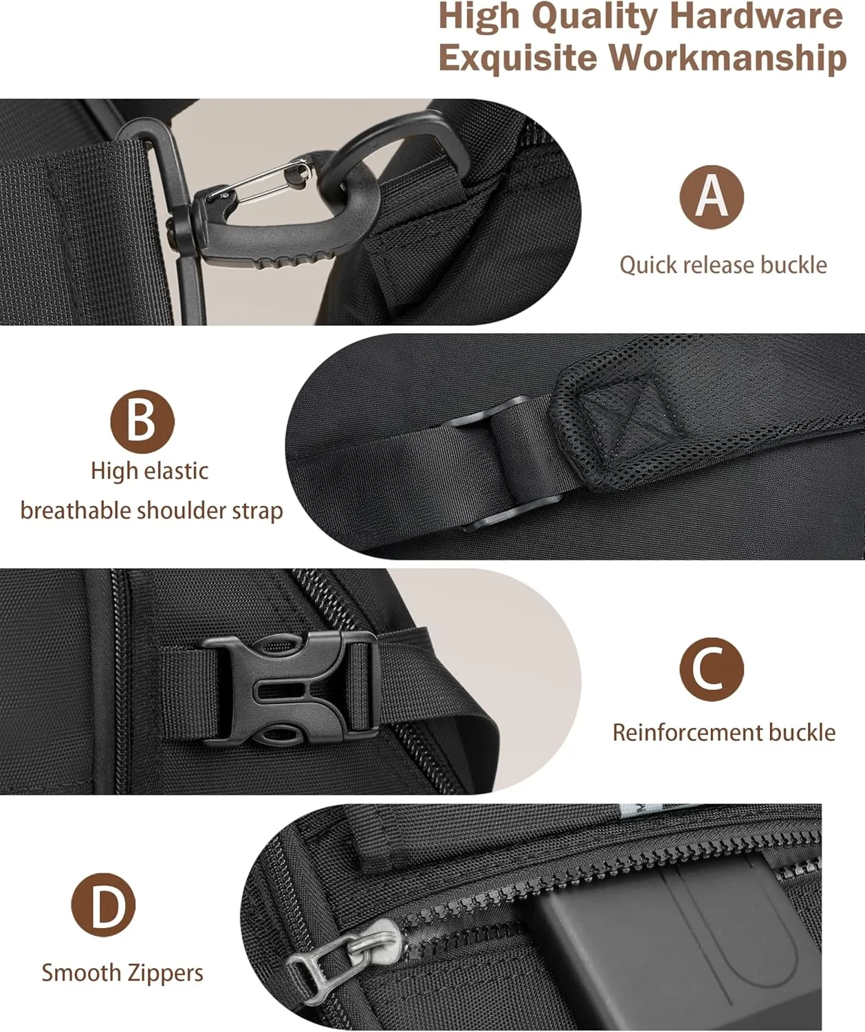 Large Sling Backpack, Sling Chest Bag Shoulder Crossbody Daypacks Fits 14.1-Inch Laptop for Travel Outdoor Men Women