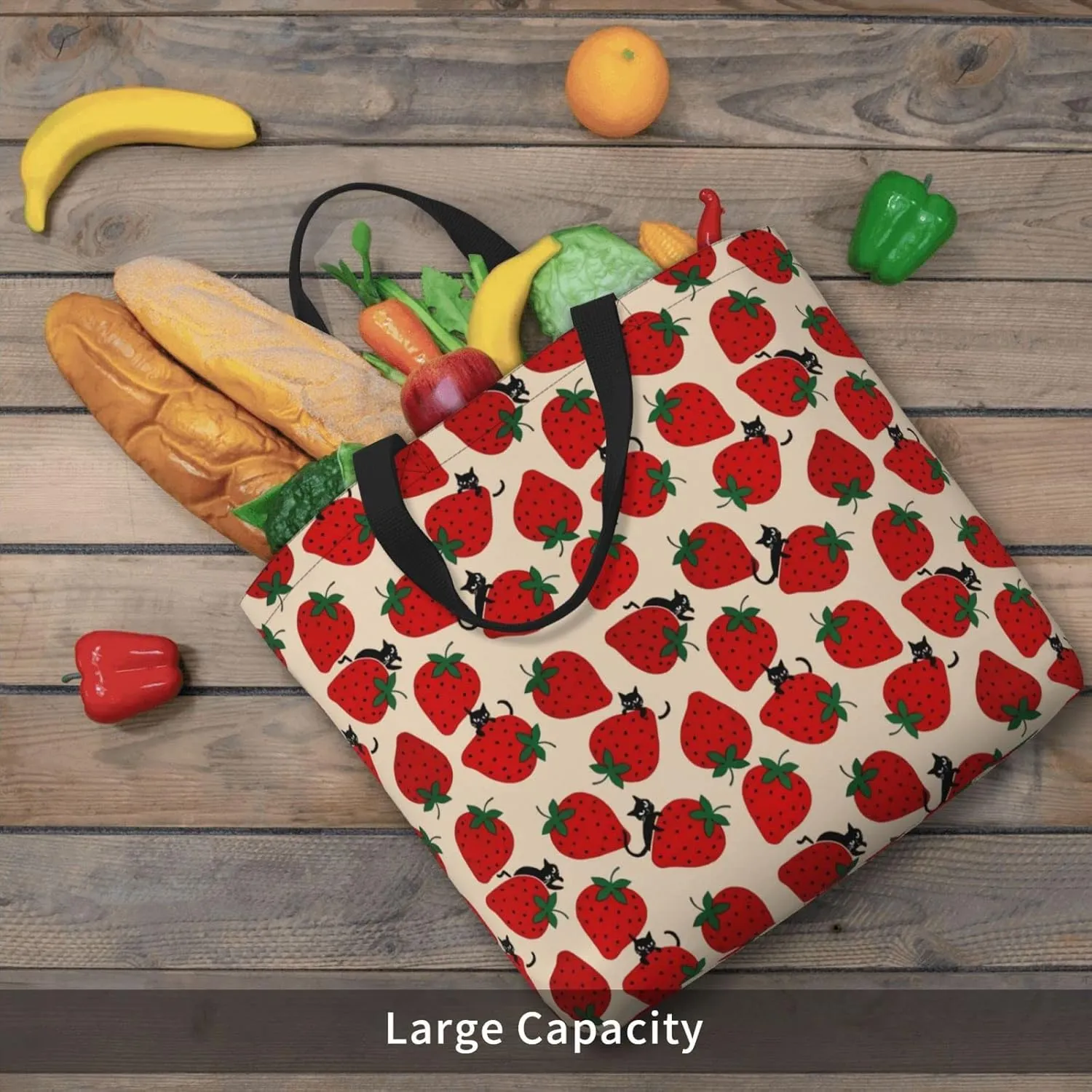 Large Tote Bag for Women Men,Reusable Beach Shoulder Bag Casual Handbag for Travel Shopping Grocery Work