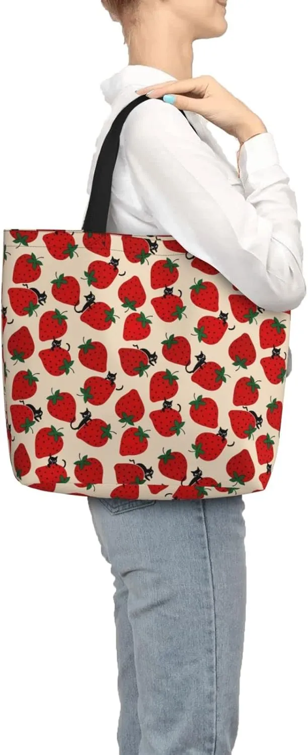 Large Tote Bag for Women Men,Reusable Beach Shoulder Bag Casual Handbag for Travel Shopping Grocery Work
