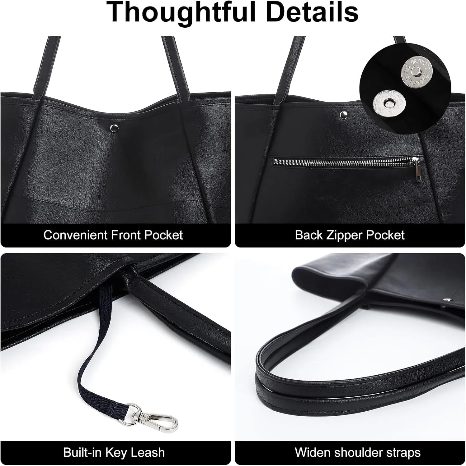 Large Tote Bag for Women Work 25L Travel Vegan Leather Ladies Handbags Weekender Purses