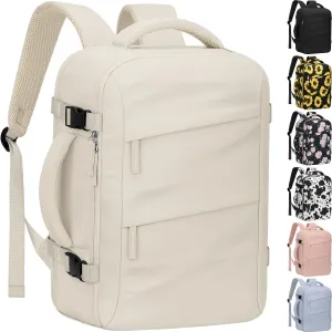 Large Travel Backpack for Women Personal Item for Airlines17 Inch Laptop Backpack College Business Work Weekender Hiking Travel Essentials Womens Travel Backpack Beige