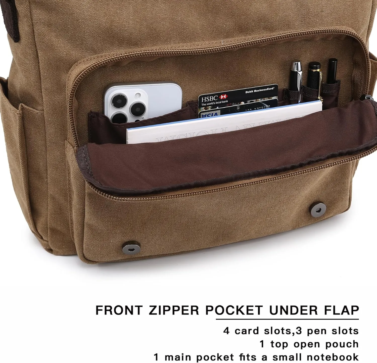 Large Vintage Canvas Messenger Shoulder Bag Travel Crossbody Purse Briefcase Business Bag for 15inch Laptop