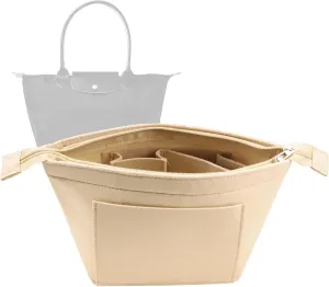 Lckaey Organizer, Bag Organizer, Insert Wallet Organizer for le pliage Handbags, Inside Pocket With Zipper1014beige-S
