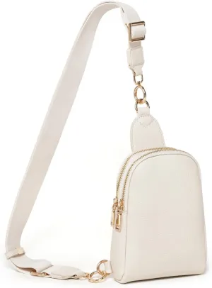 Leather Crossbody Bags for Women Travel Small Crossbody Sling Bag Organizer Fanny Pack Chest Bag