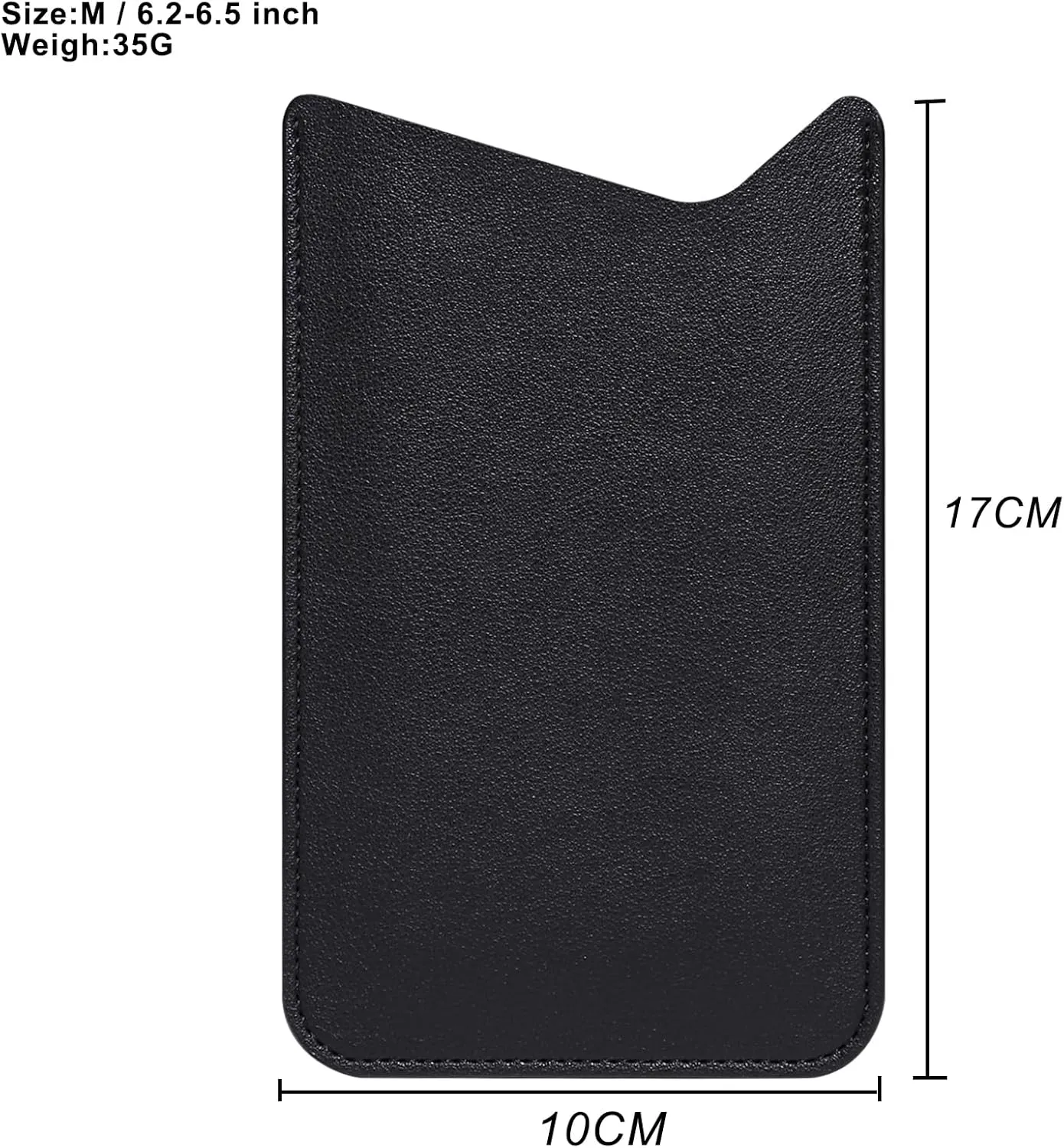Leather Phone Pouch for Women Men, Leather Thin Cell Phone Cases, 6.5" Universal Smartphone Holster Cellphone Privacy Protection Phone Sleeve Purse Wallet Handbag for iPhone 15 14 13 12 Pro Max, Black