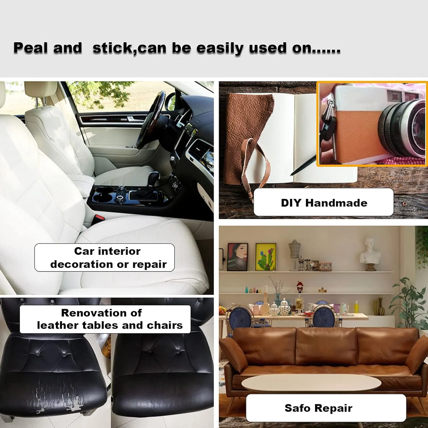 Leather Repair Patch Tape,Leather Adhesive kit Tape for Safa Couch Leather and Vinyl,Car Drivers Seat,Handbags,Belt Jackets Furniture Multicolor Available 4X60 inch (Brown-01)
