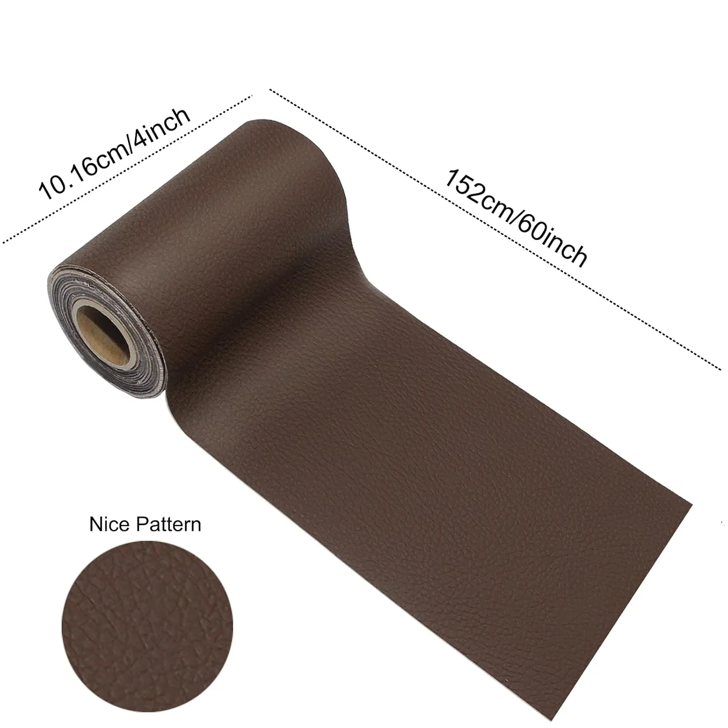 Leather Repair Patch Tape,Leather Adhesive kit Tape for Safa Couch Leather and Vinyl,Car Drivers Seat,Handbags,Belt Jackets Furniture Multicolor Available 4X60 inch (Brown-01)