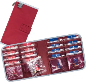 Lewis N. Clark AM/PM Folding Pill Organizer   Supplement Case for OTC Medicine, Prescription   Vitamins - 16 Slot Pouch, Burgundy (800BUR)
