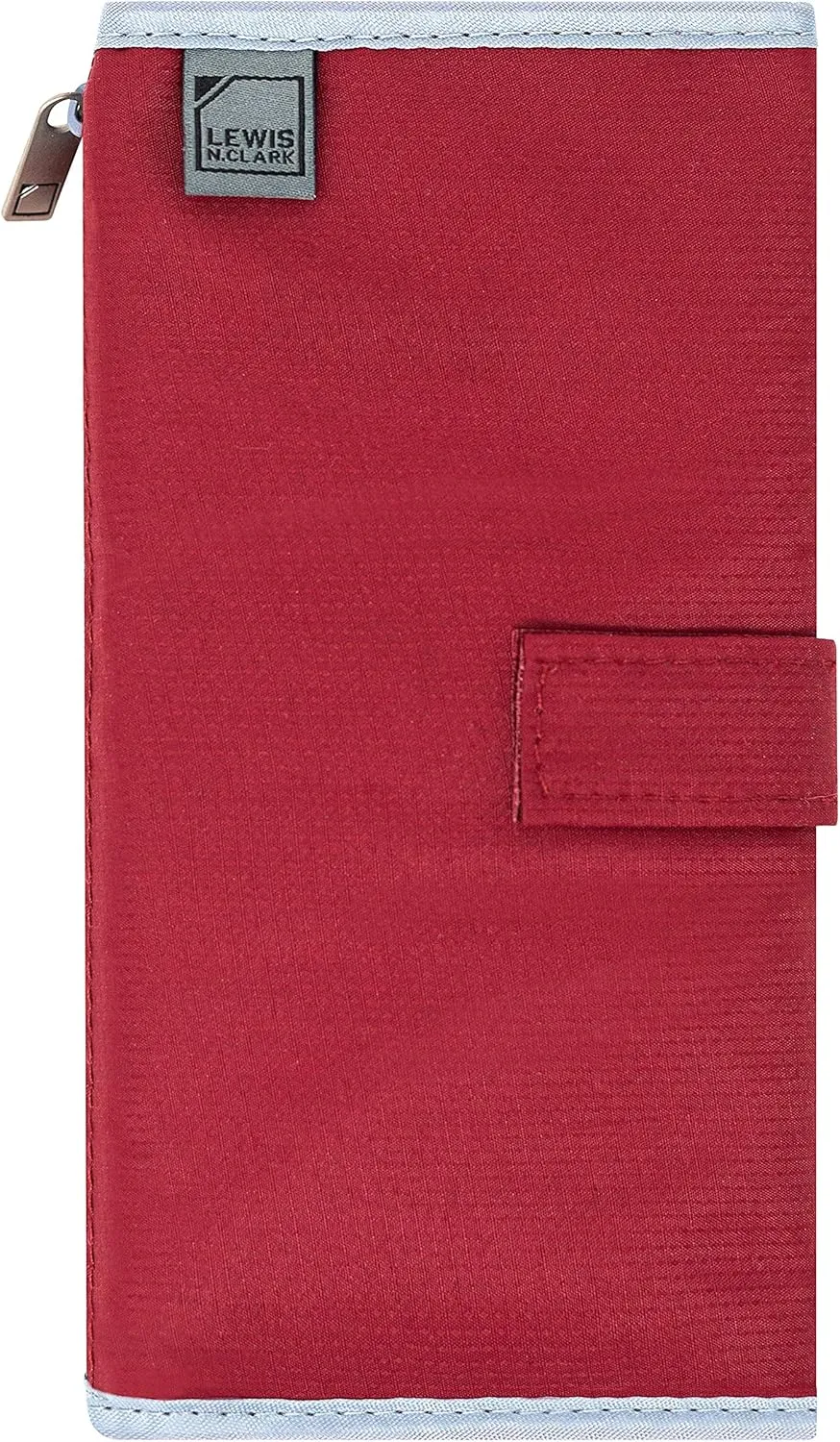 Lewis N. Clark AM/PM Folding Pill Organizer   Supplement Case for OTC Medicine, Prescription   Vitamins - 16 Slot Pouch, Burgundy (800BUR)