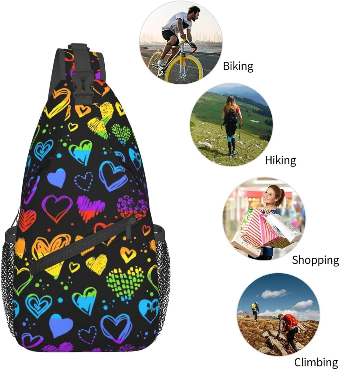 Lgbt Crossbody Sling Bag For Men Women Adjustable Lgbt Chest Bag Rainbow Pride Shoulder Bag Sling Backpack Daypack