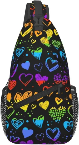 Lgbt Crossbody Sling Bag For Men Women Adjustable Lgbt Chest Bag Rainbow Pride Shoulder Bag Sling Backpack Daypack