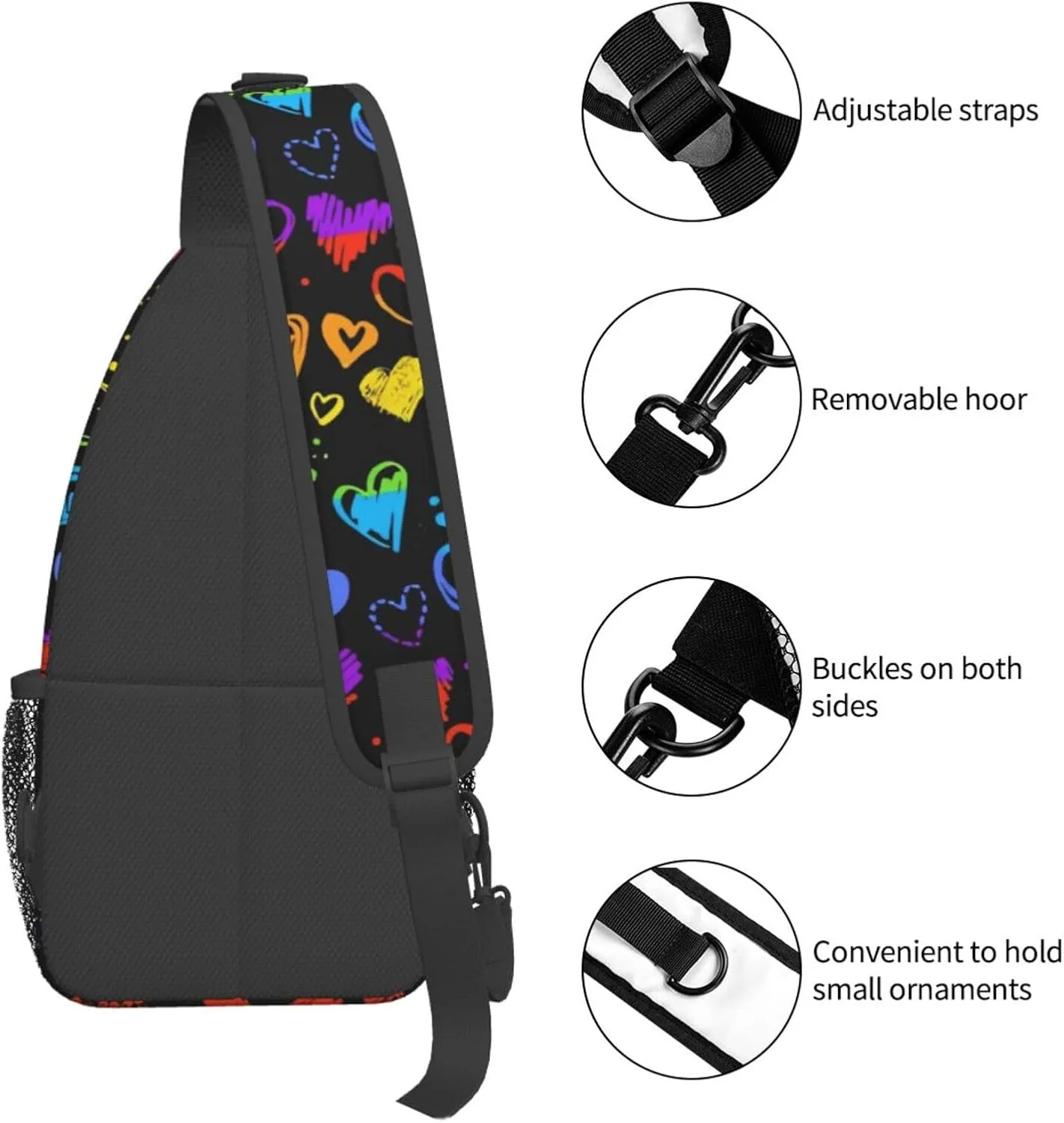 Lgbt Crossbody Sling Bag For Men Women Adjustable Lgbt Chest Bag Rainbow Pride Shoulder Bag Sling Backpack Daypack