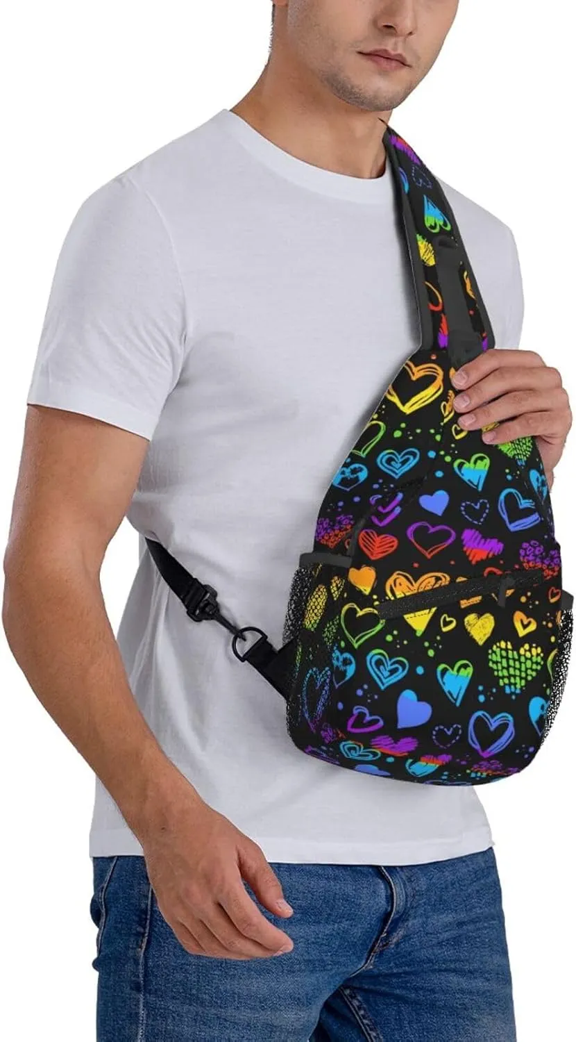 Lgbt Crossbody Sling Bag For Men Women Adjustable Lgbt Chest Bag Rainbow Pride Shoulder Bag Sling Backpack Daypack