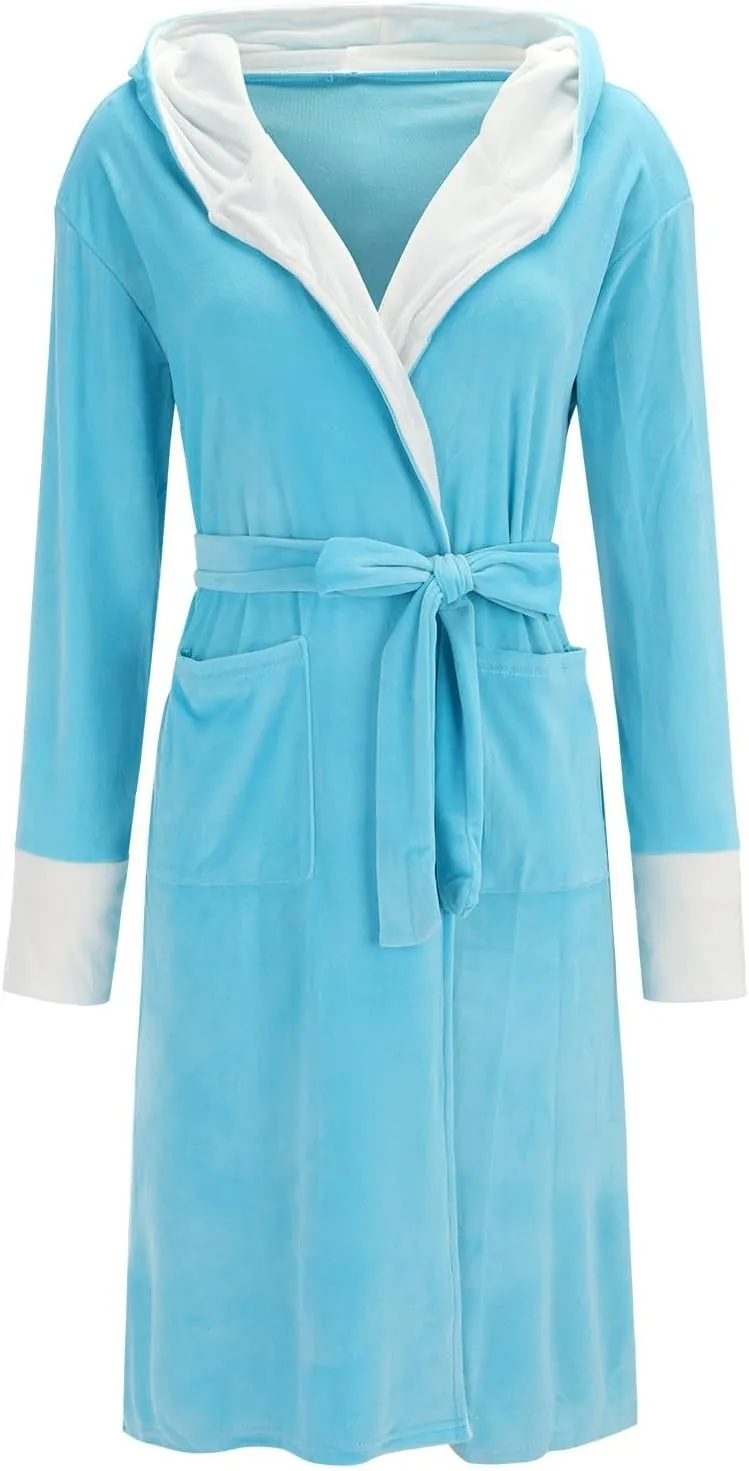 Lightweight Soft Winter Kimono Robes Flannel Bathrobes Double-Faced Velvet Pajamas Shower Spa House Long Robe For