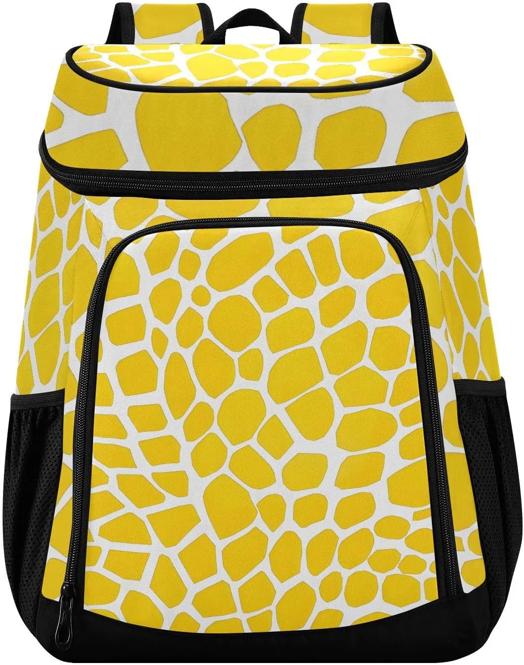 Lizard Skin Yellow Pattern Cooler Backpack Insulated Leak Proof Beach Cooler Bag 30 Cans Waterproof Lightweight Soft Lunch Picnic Hiking Camping Backpack Cooler for Men Women