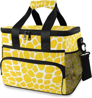 Lizard Skin Yellow Pattern Cooler Bag Insulated Cooler Soft Sided Cooler 24 Can Portable Picnic Bag Large Leakproof Lunch Bag Box for Beach Grocery Camping Travel Car Men Women