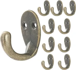 LLYSTTDS Coat Hooks 10pcs Wall Hooks Heavy Duty Hooks for Hanging Coats Retro Metal Cloth Hanger for Living Room Bathroom Kitchen Bedroom