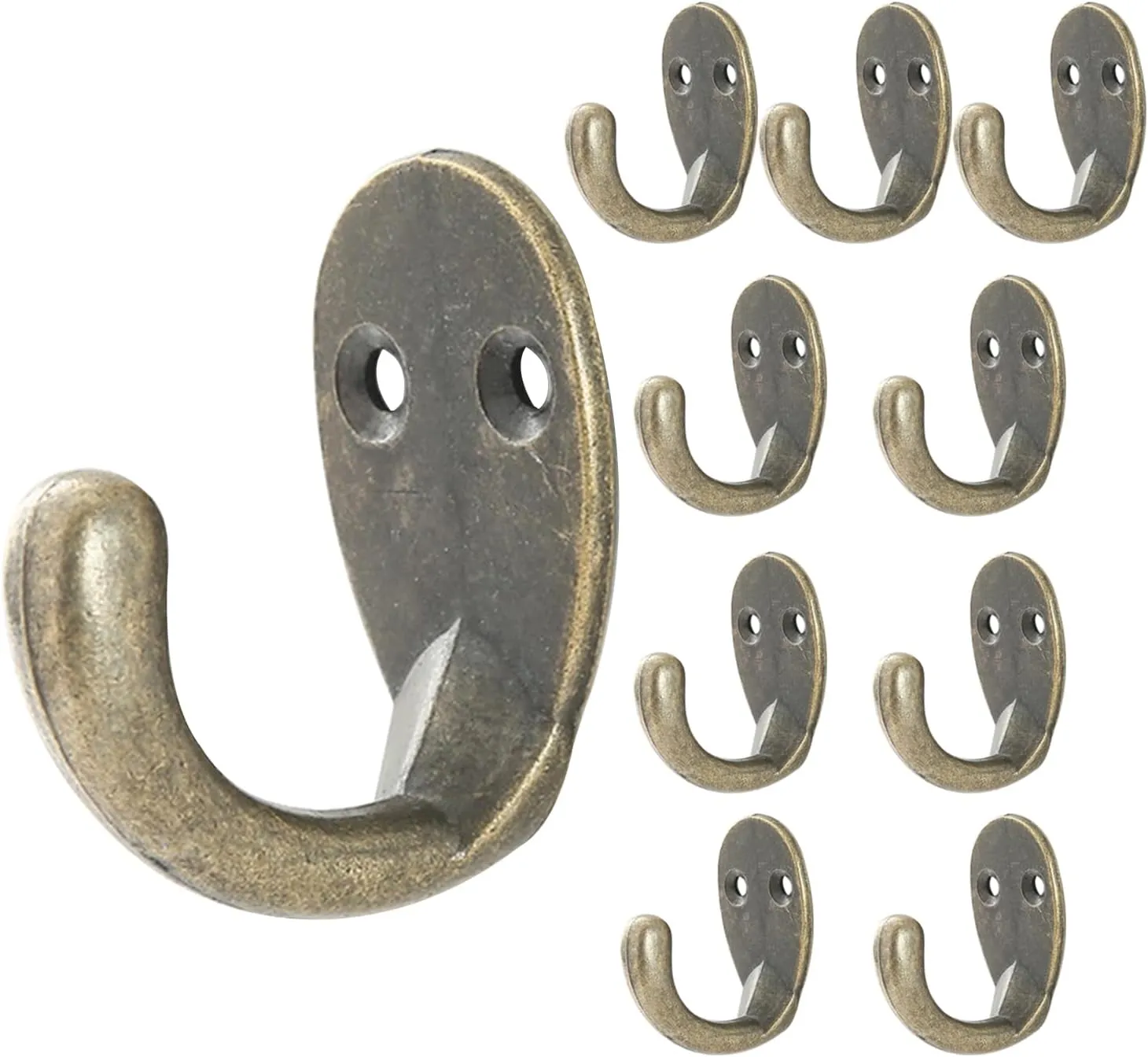 LLYSTTDS Coat Hooks 10pcs Wall Hooks Heavy Duty Hooks for Hanging Coats Retro Metal Cloth Hanger for Living Room Bathroom Kitchen Bedroom