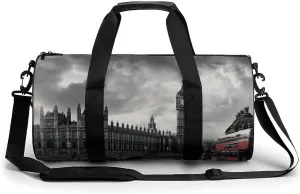 London Gym Bag Small Travel Duffle Bag with Compartment Carry On Weekender Bag for Women Men