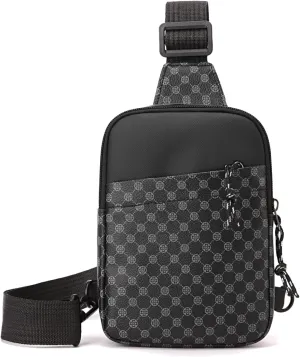 Long Keeper Mini Sling Bag - Women Men Vegan Leather Crossbody Phone Bag Waterproof Travel Running Chest Bag Casual Daypack