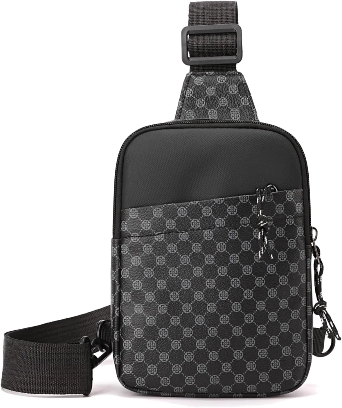 Long Keeper Mini Sling Bag - Women Men Vegan Leather Crossbody Phone Bag Waterproof Travel Running Chest Bag Casual Daypack
