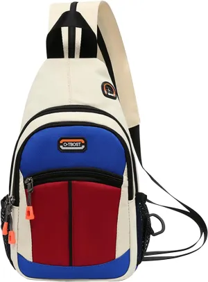 Long Keeper Sling Bag - Women's Crossbody Shoulder Backpack for Men, Travel, Hiking, Sport, Casual Daypack (Beige, Blue, Red)