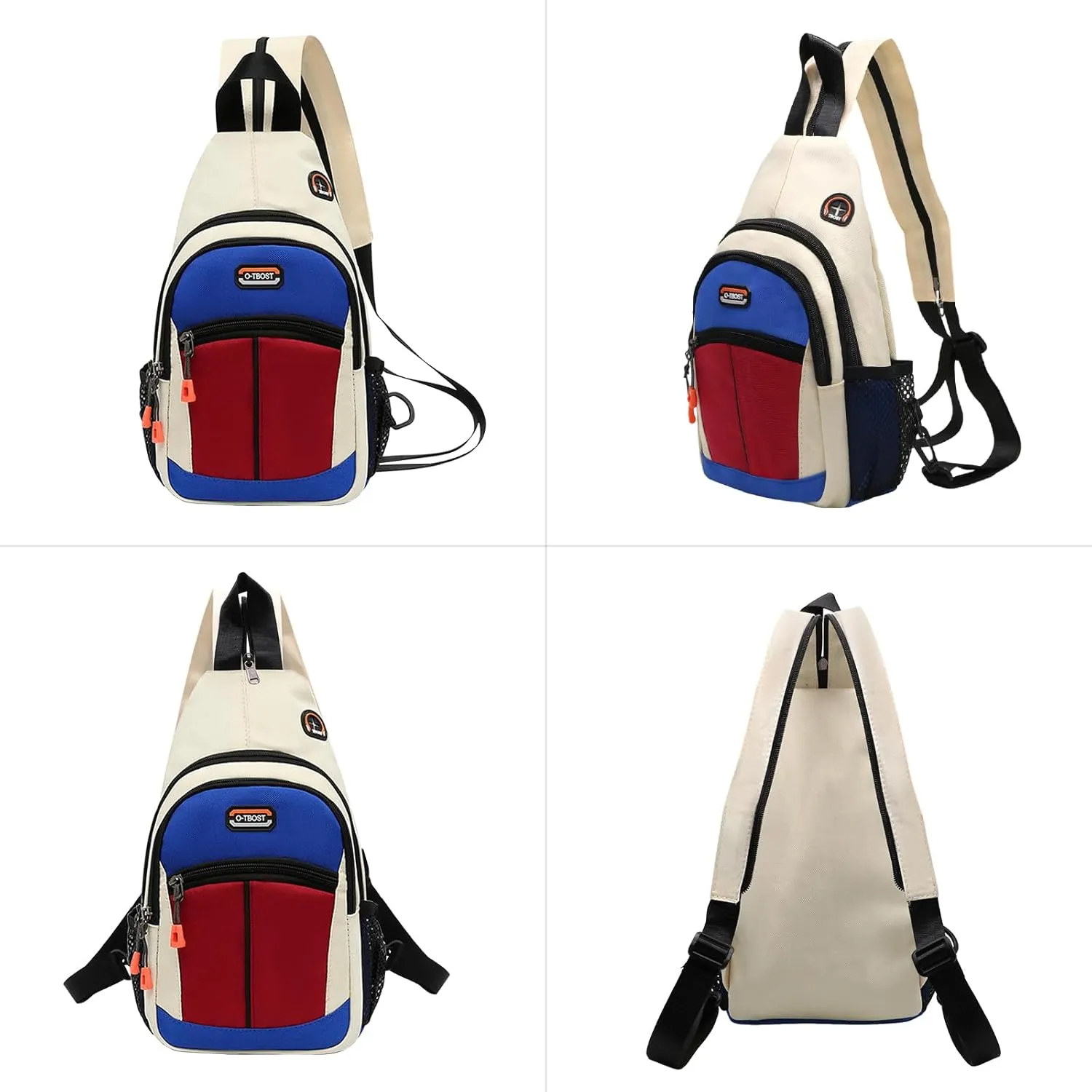 Long Keeper Sling Bag - Women's Crossbody Shoulder Backpack for Men, Travel, Hiking, Sport, Casual Daypack (Beige, Blue, Red)