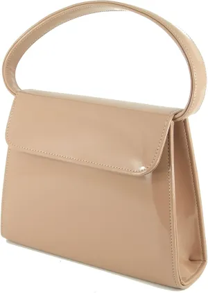 LONI Clutch Handbag Purse for Women | Shoulder & Top-Handle Grab Handbag | Patent leather Bag for Wedding & Prom