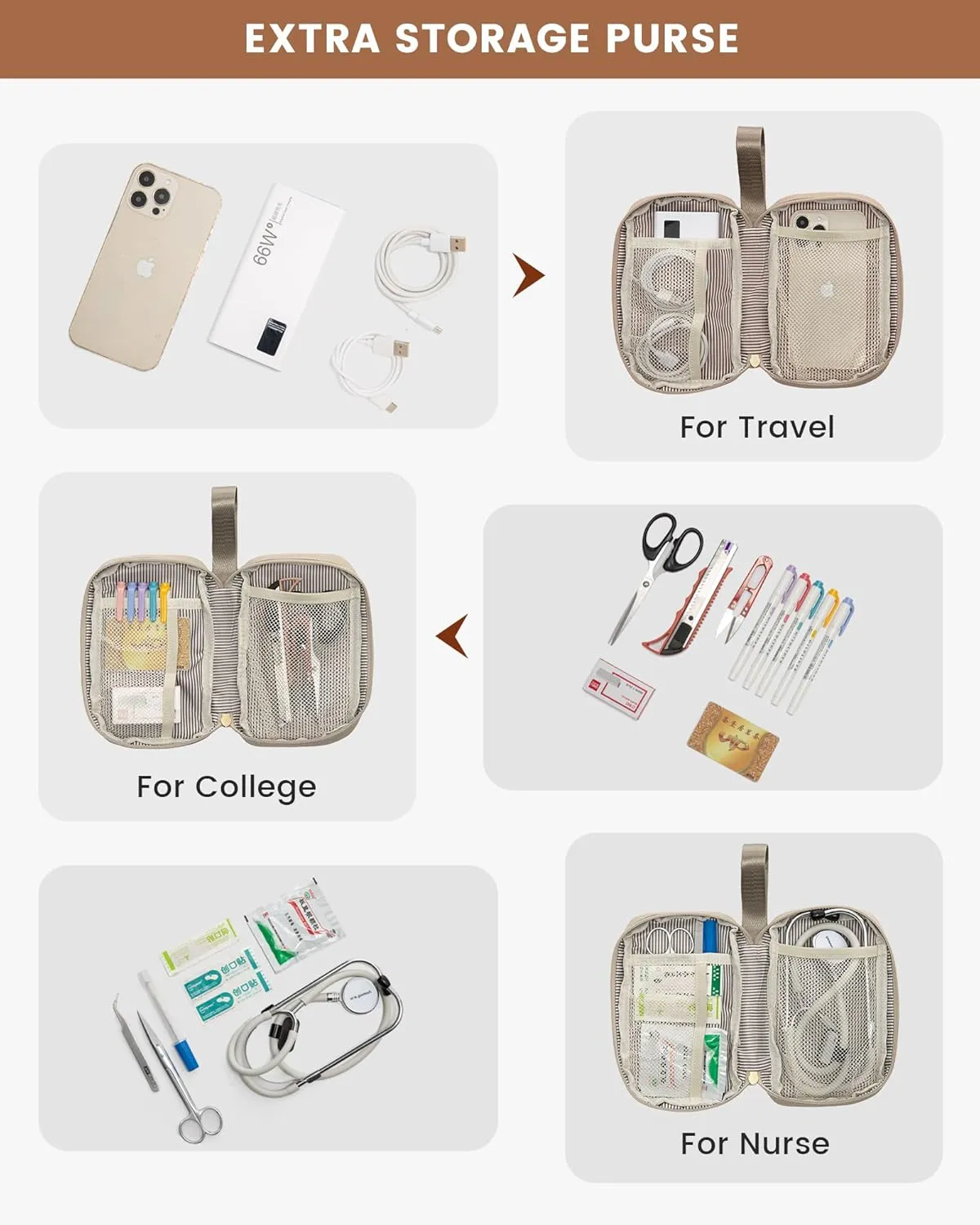 LOVEVOOK 17.3 Inch Laptop Backpack for Women, Large Capacity Travel Backpack with Organizer Bag, Waterproof Carry on Backpack Purse Work Bag with USB Port for Teacher Nurse, Beige-Khaki