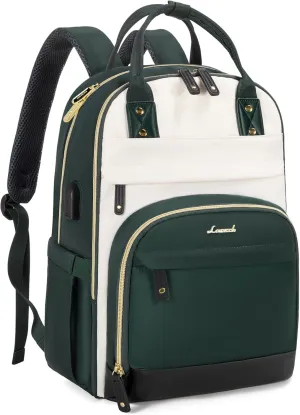LOVEVOOK Backpack for Women,Laptop Backpack Women,Fits 17 Inch Laptop Bag,School Backpacks,Fashion Travel Work Anti-theft Bag,Waterproof Business Computer College Backpack Purse,Beige-Green-Black
