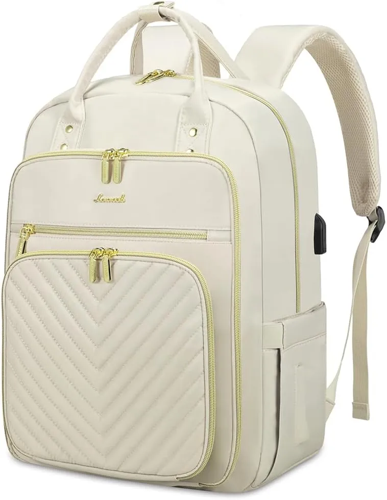LOVEVOOK Laptop Backpack for Women, Beige