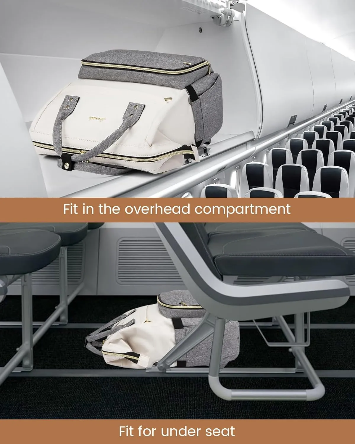 LOVEVOOK Laptop Backpack for Women, Fashion Computer Backpacks Purse, School Student Bookbag for Girl, Business Travel Bags, Doctor Nurse Backpack for Work, Fits 15.6-Inch Laptop, Beige Grey