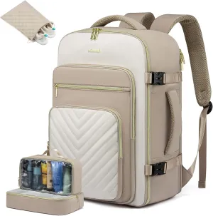 LOVEVOOK Large Travel Backpack for Women, Carry On Bag Flight Approved, 50L TSA Personal Item Travel Bag with 3 Packing Cubes, Waterproof 18 Inch Laptop Hiking Casual Backpack