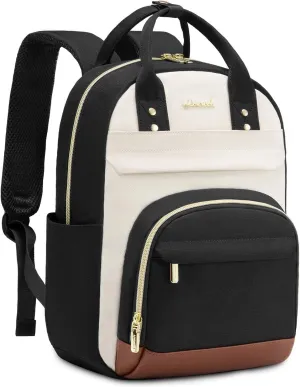 LOVEVOOK Small Backpack Purse for Women, Mini Backpack bag, Cute Fashion Backpack for Daily Travel Work, Black-Beige-Brown